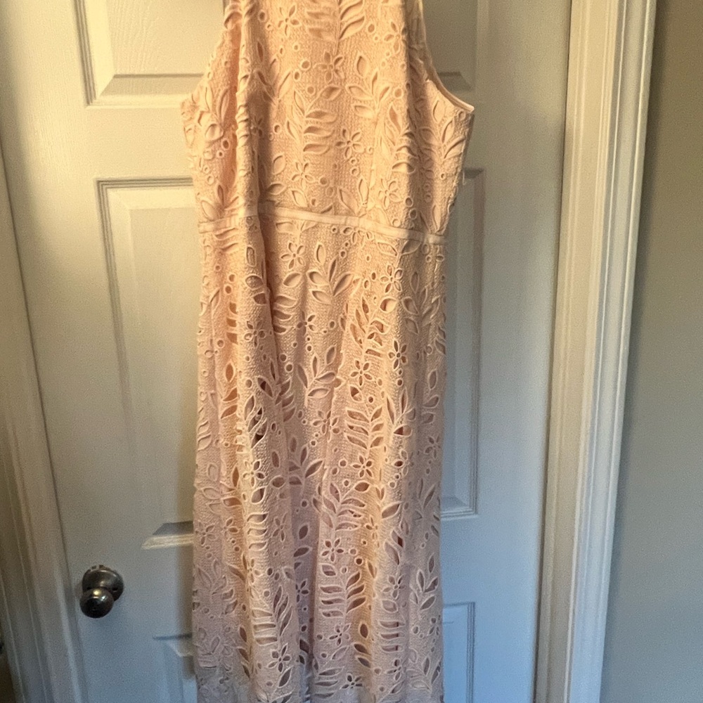 Elegant Lace Sleeveless Dress - Cream